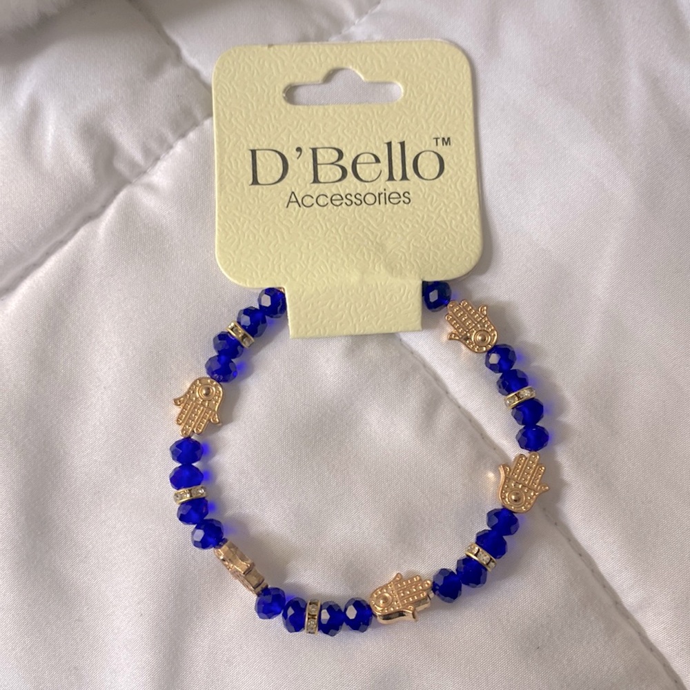 Gold and blue bracelet